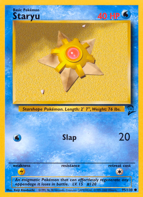 Staryu Pokemon card (95/130, Base Set 2)