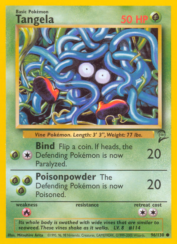 Tangela Pokemon card (96/130, Base Set 2)