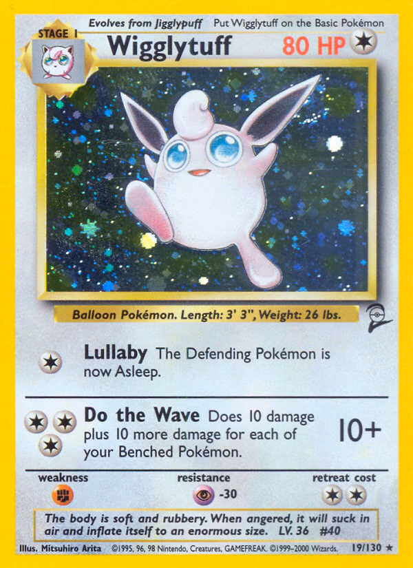 Wigglytuff Pokemon card (19/130, Base Set 2)