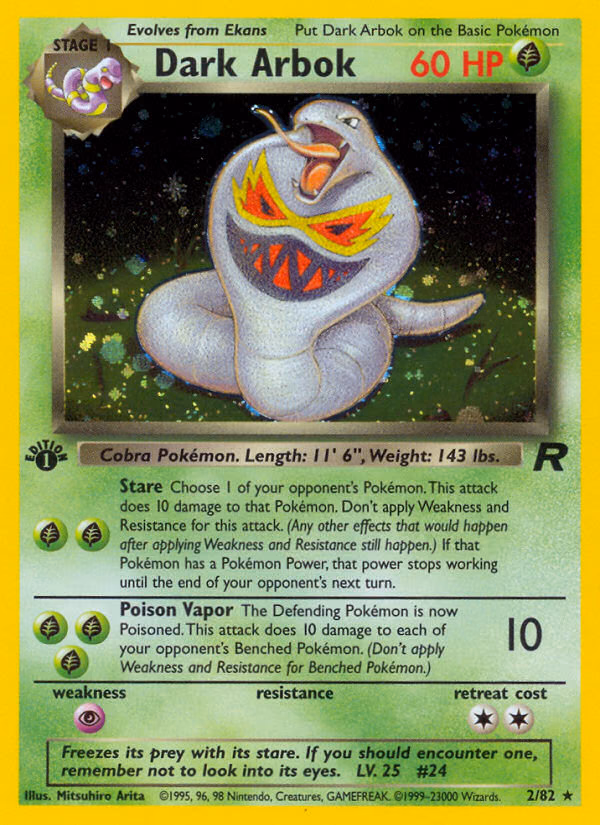 Dark Arbok (Unlimited) Pokemon card (2/82, Team Rocket)