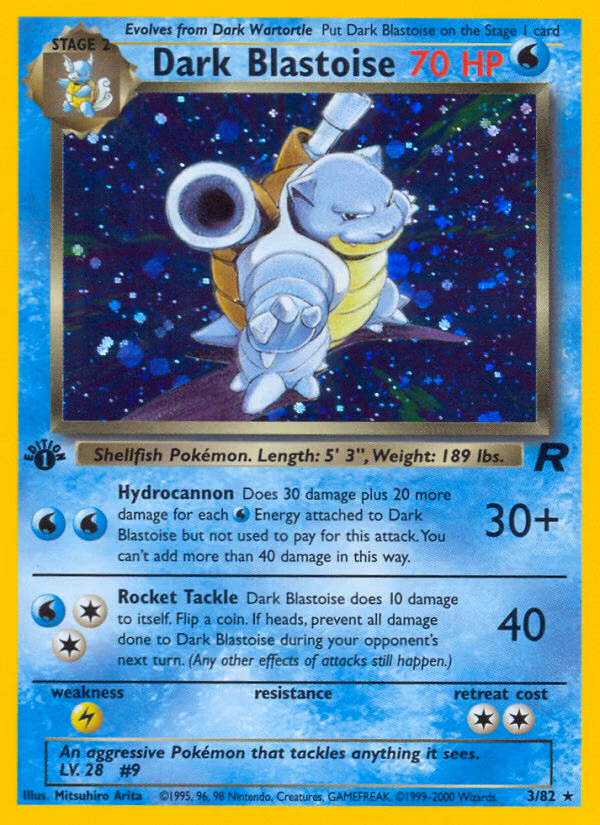 Dark Blastoise (Unlimited) Pokemon card (3/82, Team Rocket)