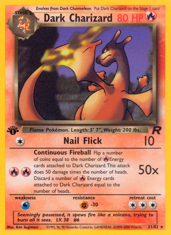 Dark Charizard (1st Edition) Pokemon card (21/82, Team Rocket)