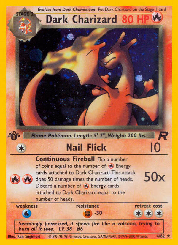 Dark Charizard (Unlimited) Pokemon card (4/82, Team Rocket)