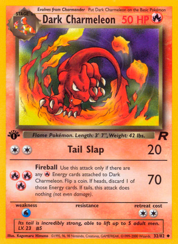 Dark Charmeleon (1st Edition) Pokemon card (32/82, Team Rocket)