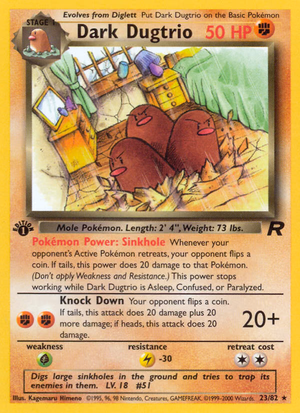 Dark Dugtrio (Unlimited) Pokemon card (23/82, Team Rocket)