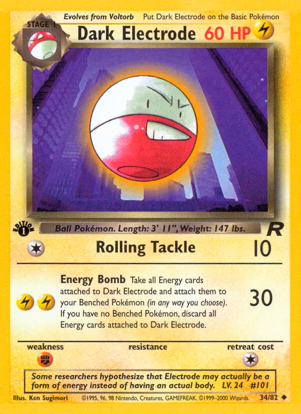 Dark Electrode (Unlimited) Pokemon card (34/82, Team Rocket)