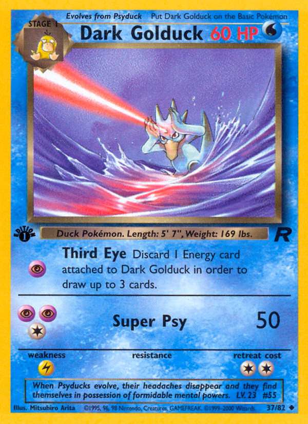 Dark Golduck (1st Edition) Pokemon card (37/82, Team Rocket)