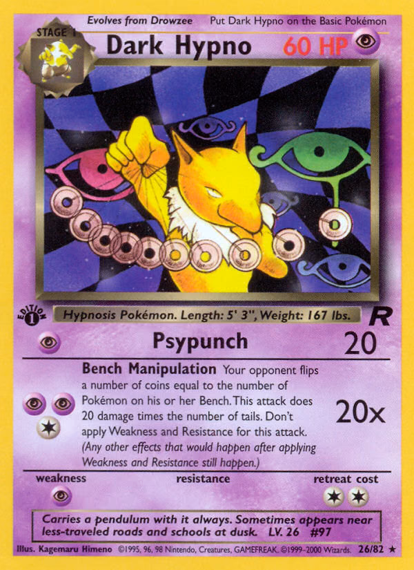 Dark Hypno (Unlimited) Pokemon card (26/82, Team Rocket)