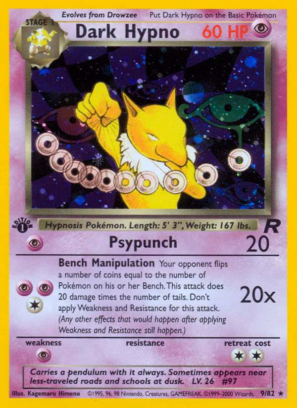 Dark Hypno (Unlimited) Pokemon card (9/82, Team Rocket)