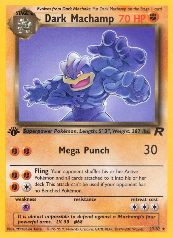 Dark Machamp (Unlimited) Pokemon card (27/82, Team Rocket)