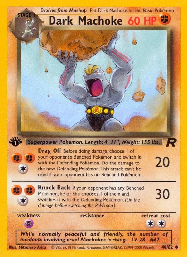 Dark Machoke (Unlimited) Pokemon card (40/82, Team Rocket)