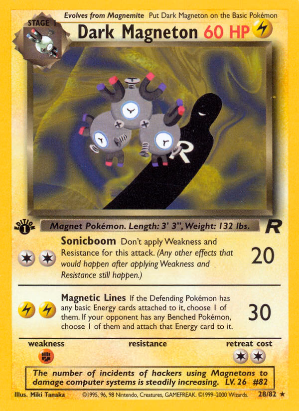 Dark Magneton (Unlimited) Pokemon card (28/82, Team Rocket)