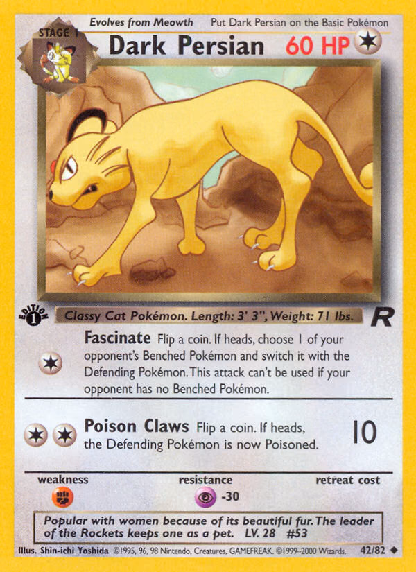 Dark Persian (Unlimited) Pokemon card (42/82, Team Rocket)