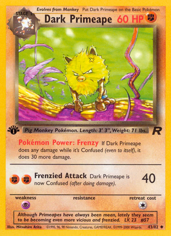 Dark Primeape (Unlimited) Pokemon card (43/82, Team Rocket)