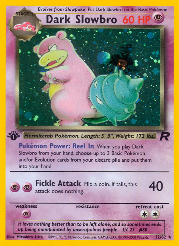 Dark Slowbro (1st Edition) Pokemon card (12/82, Team Rocket)