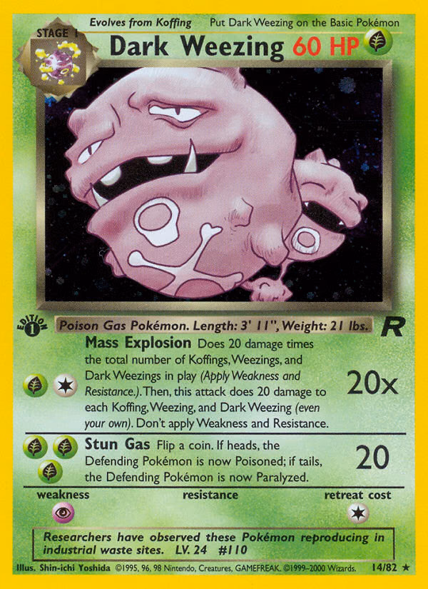 Dark Weezing (1st Edition) Pokemon card (14/82, Team Rocket)