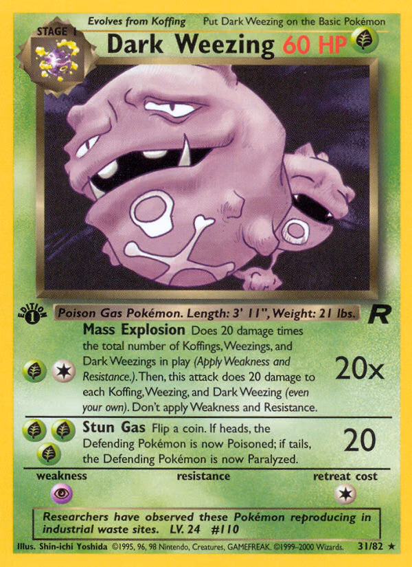 Dark Weezing (1st Edition) Pokemon card (31/82, Team Rocket)