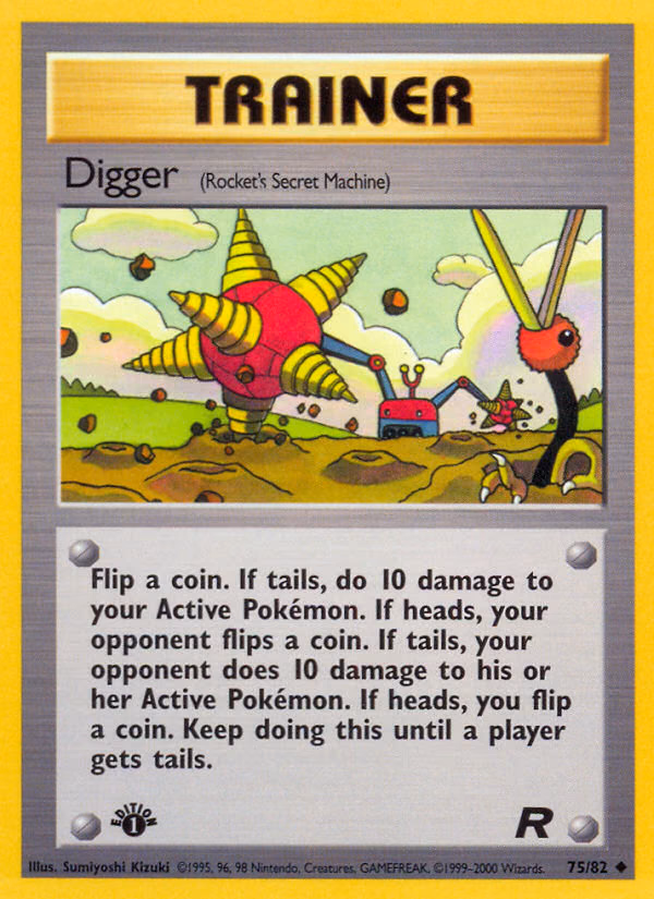 Digger (Unlimited) Pokemon card (75/82, Team Rocket)