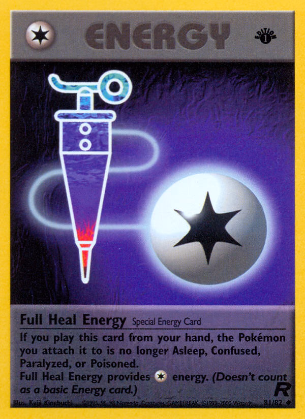 Full Heal Energy (Unlimited) Pokemon card (81/82, Team Rocket)