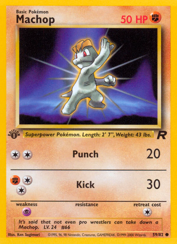 Machop (Unlimited) Pokemon card (59/82, Team Rocket)