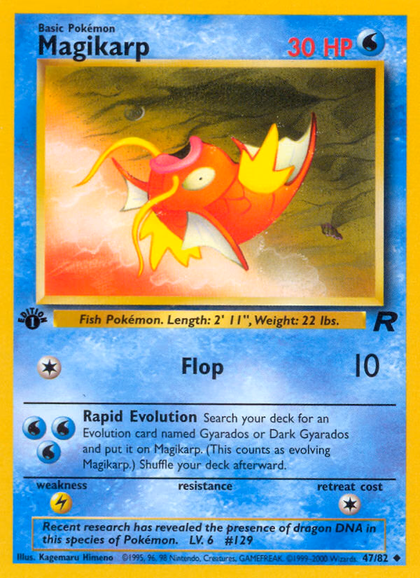 Magikarp (Unlimited) Pokemon card (47/82, Team Rocket)