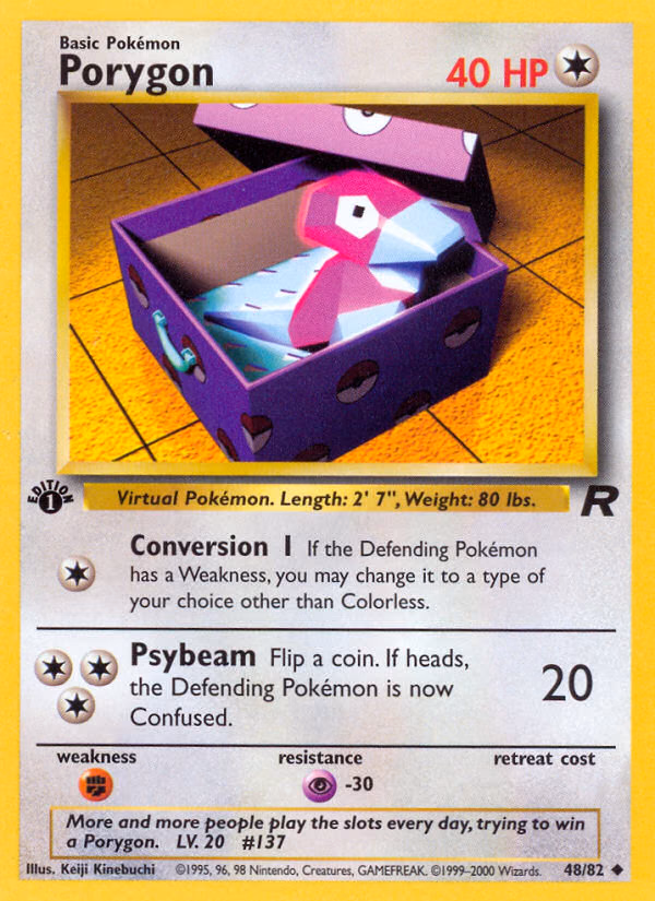 Porygon (1st Edition) Pokemon card (48/82, Team Rocket)