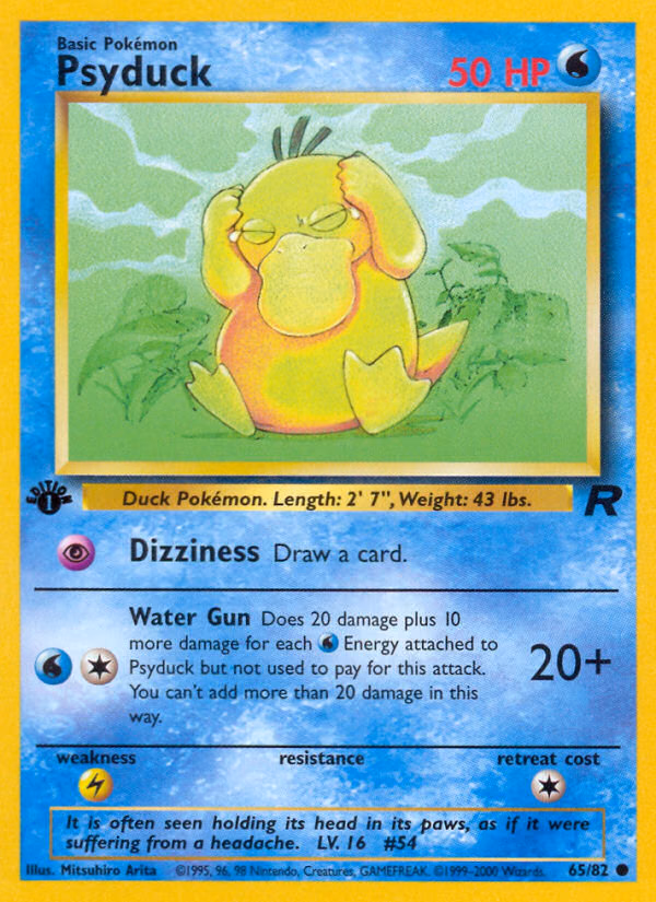 Psyduck (Unlimited) Pokemon card (65/82, Team Rocket)