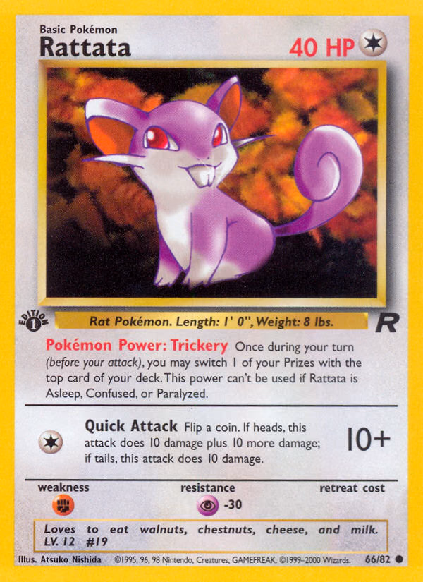 Rattata (Unlimited) Pokemon card (66/82, Team Rocket)