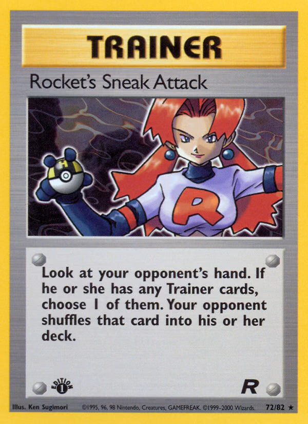 Rocket's Sneak Attack (1st Edition) Pokemon card (72/82, Team Rocket)