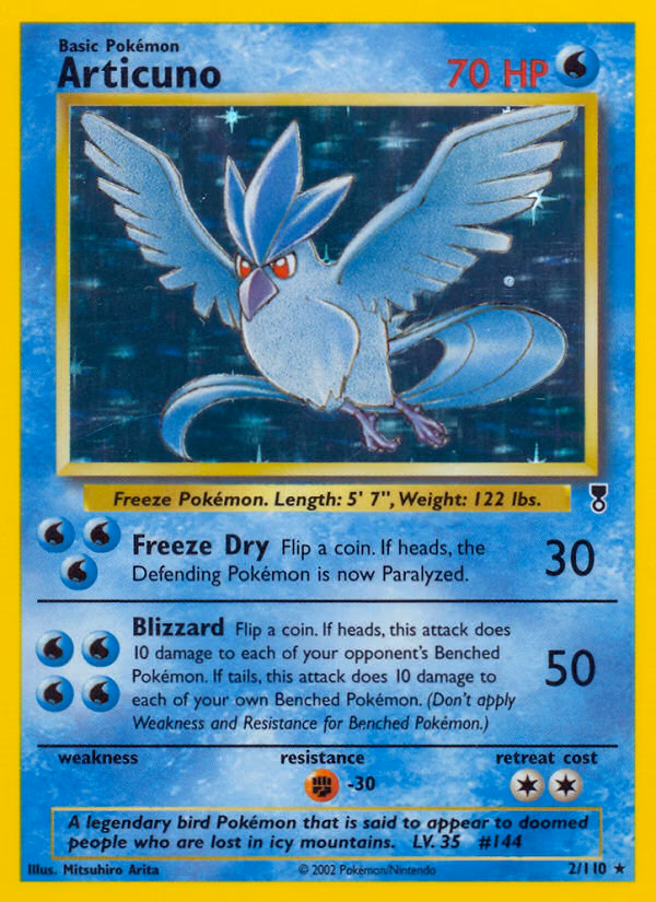 Articuno Pokemon card (2/110, Legendary Collection)