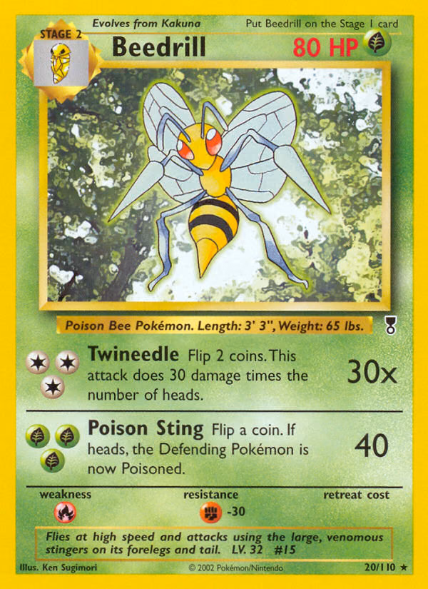 Beedrill Pokemon card (20/110, Legendary Collection)