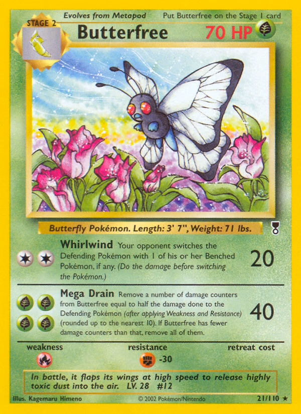 Butterfree Pokemon card (21/110, Legendary Collection)