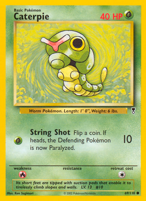 Caterpie Pokemon card (69/110, Legendary Collection)