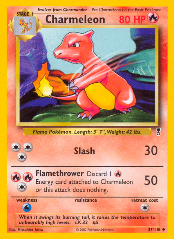 Charmeleon Pokemon card (37/110, Legendary Collection)