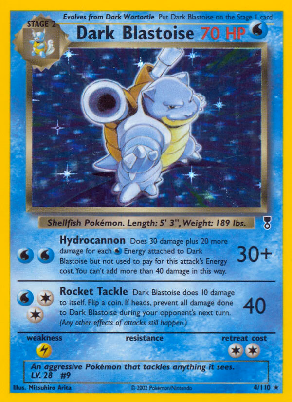 Dark Blastoise Pokemon card (4/110, Legendary Collection)