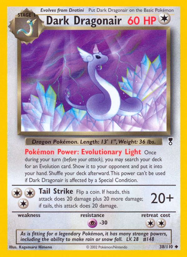 Dark Dragonair Pokemon card (38/110, Legendary Collection)