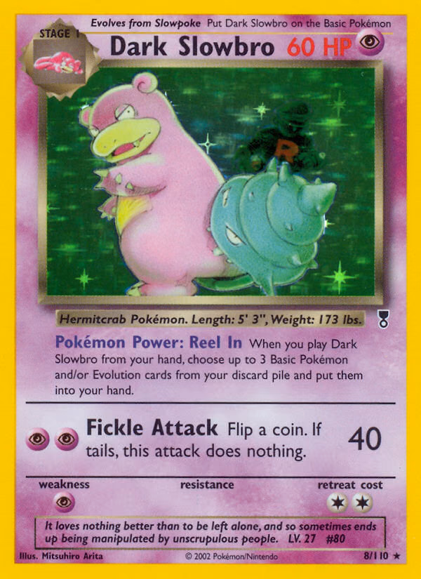 Dark Slowbro Pokemon card (8/110, Legendary Collection)
