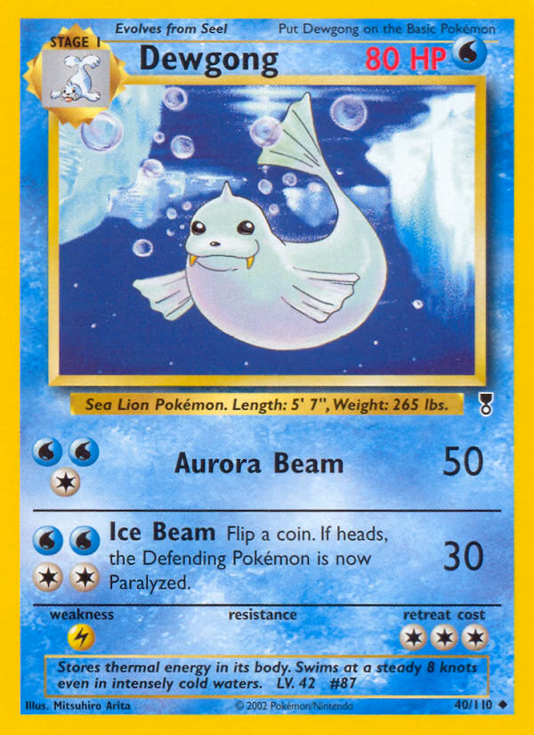 Dewgong Pokemon card (40/110, Legendary Collection)