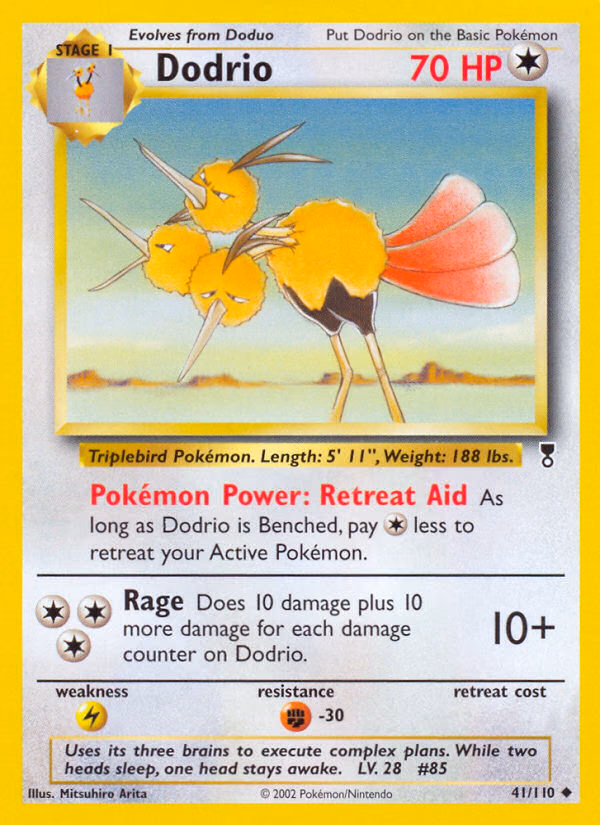 Dodrio Pokemon card (41/110, Legendary Collection)