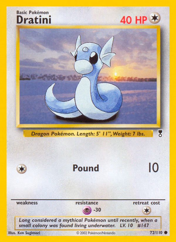 Dratini Pokemon card (72/110, Legendary Collection)