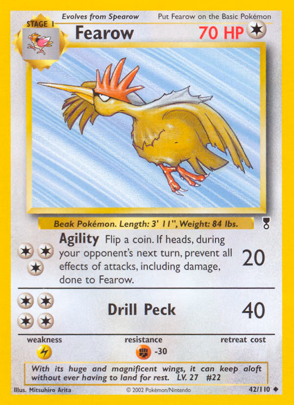 Fearow Pokemon card (42/110, Legendary Collection)