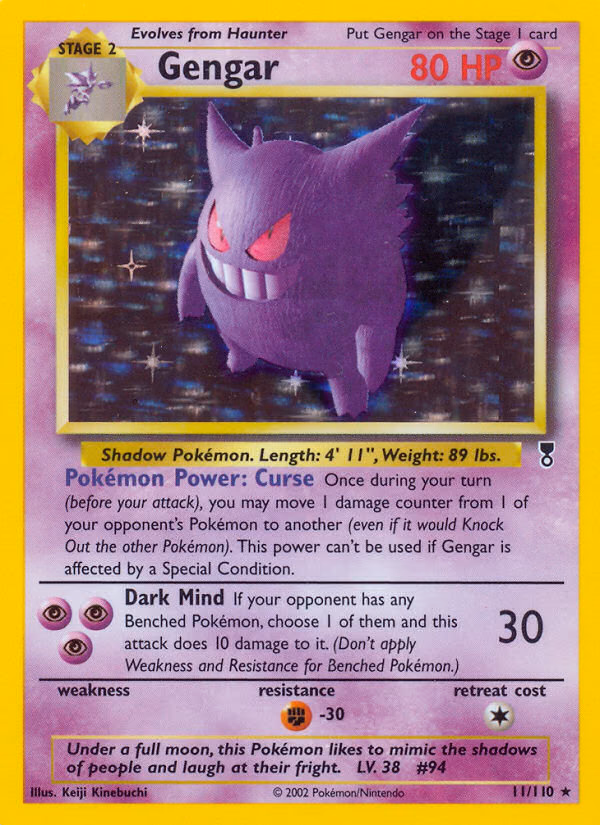 Gengar Pokemon card (11/110, Legendary Collection)