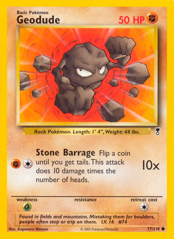 Geodude Pokemon card (77/110, Legendary Collection)
