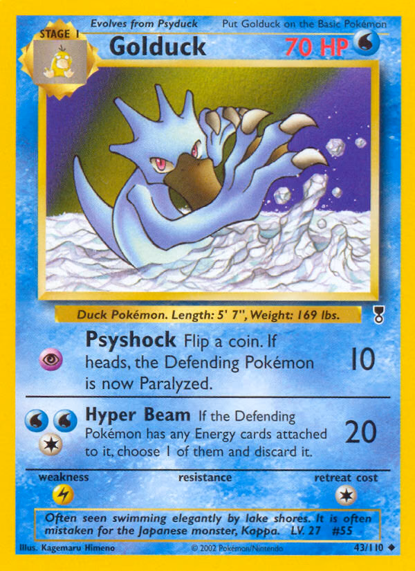 Golduck Pokemon card (43/110, Legendary Collection)