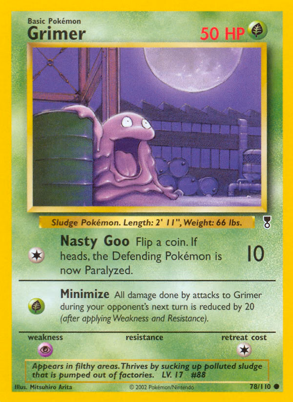 Grimer Pokemon card (78/110, Legendary Collection)