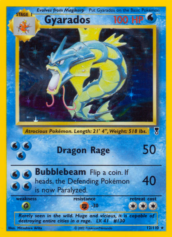 Gyarados Pokemon card (12/110, Legendary Collection)