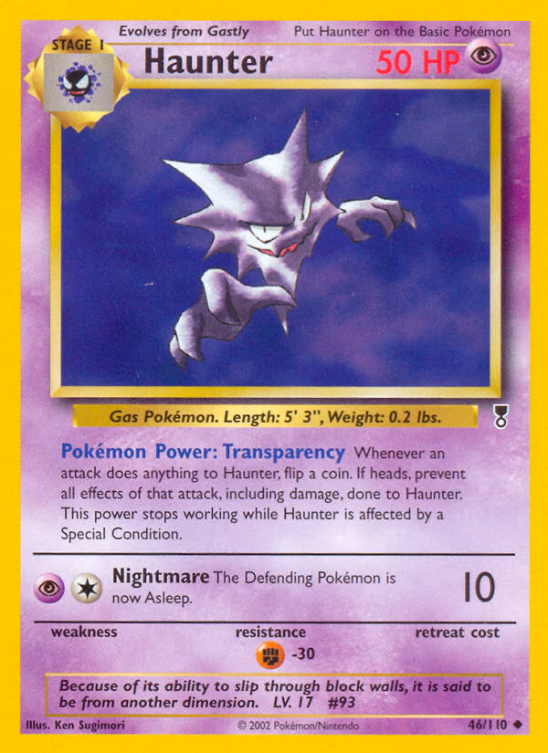 Haunter Pokemon card (46/110, Legendary Collection)