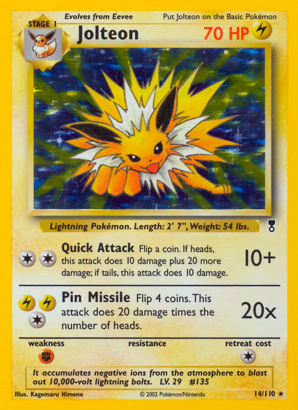 Jolteon Pokemon card (14/110, Legendary Collection)