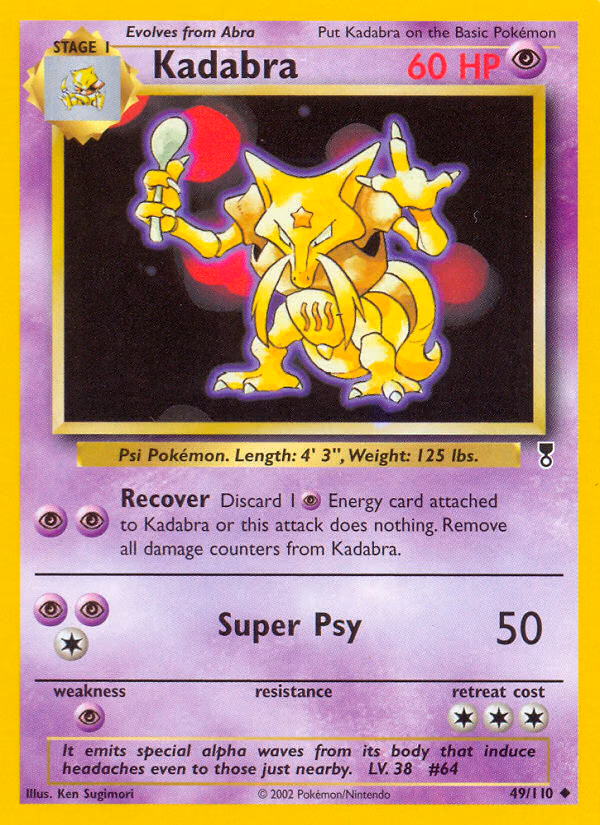 Kadabra Pokemon card (49/110, Legendary Collection)
