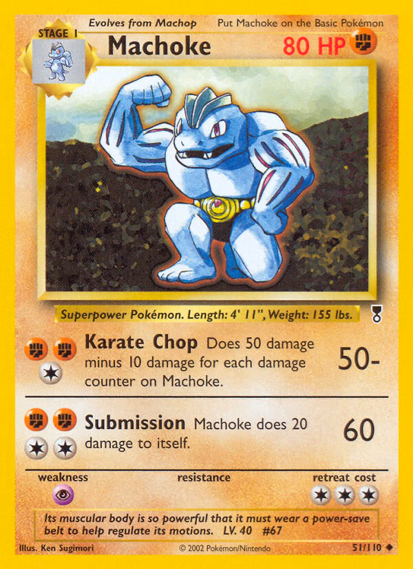 Machoke Pokemon card (51/110, Legendary Collection)
